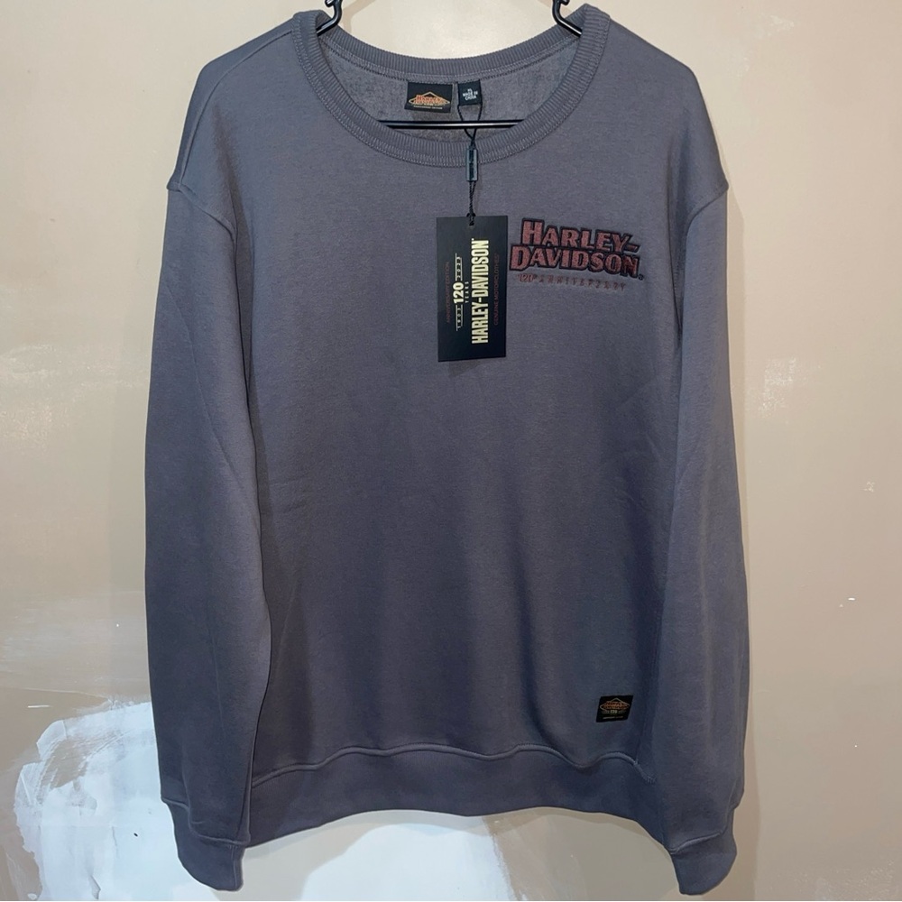 Harley-Davidson 120th Anniversary Crewneck Gray Sweatshirt Men’s Size X-Large